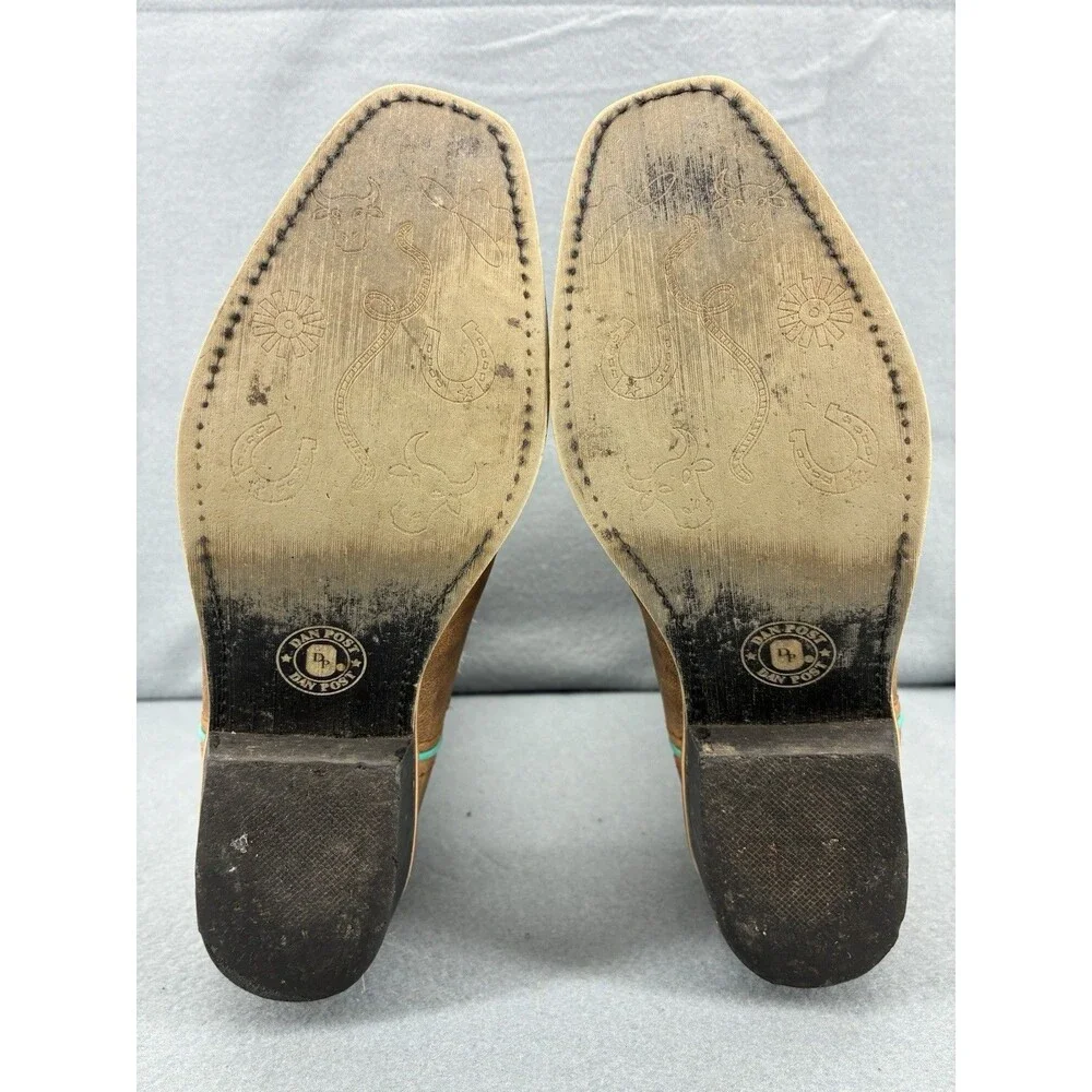 Dan Post Youth 5D Cowboy Boots Cowhide Hair On Hide Splatter Western Brown